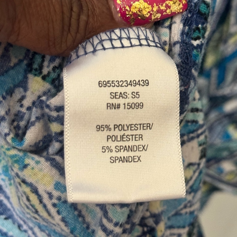 Elegant Blue Patterned Maxi Dress - Picture 5 of 5